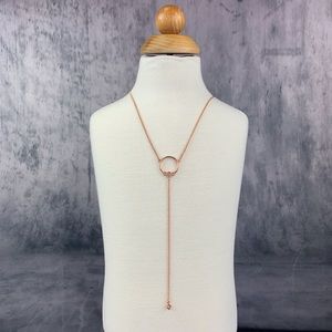 LUV AJ Rose Gold NIB Adjustable Lariat Necklace